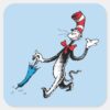 Dr. Seuss Cat In The Hat Umbrella Walk Square Sticker