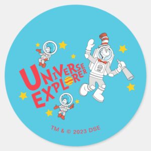 Dr. Seuss Cat In The Hat Universe Explorer Classic Round Sticker