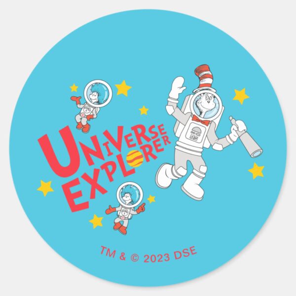 Dr. Seuss Cat In The Hat Universe Explorer Classic Round Sticker