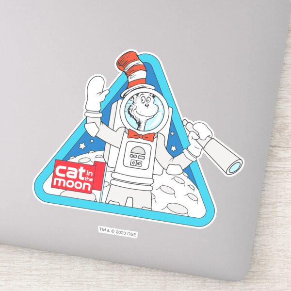 Dr. Seuss Cat In The Moon Outer Space Graphic Sticker