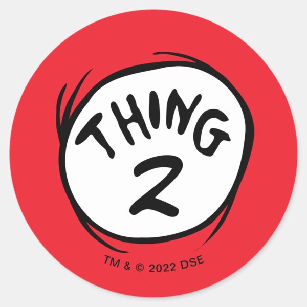 Dr. Seuss Custom Thing One Thing Two Classic Round Sticker