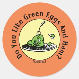 Dr. Seuss Green Eggs And Ham Icon Classic Round Sticker
