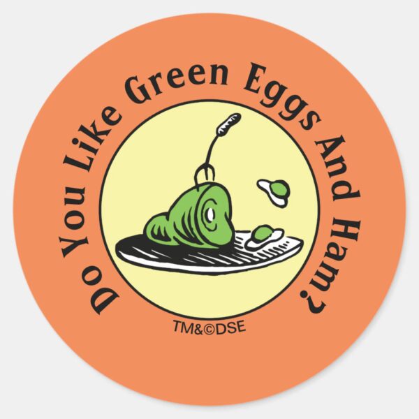 Dr. Seuss Green Eggs And Ham Icon Classic Round Sticker