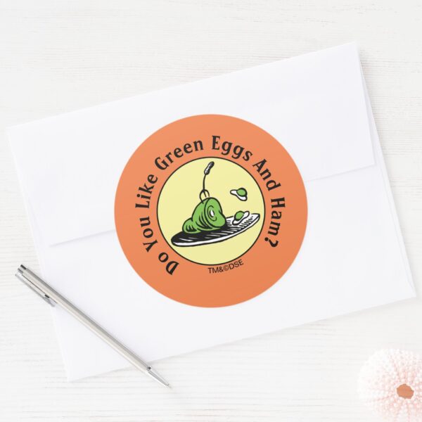Dr. Seuss Green Eggs And Ham Icon Classic Round Sticker