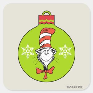 Dr. Seuss Grinch Cat In The Hat Ornament Square Sticker