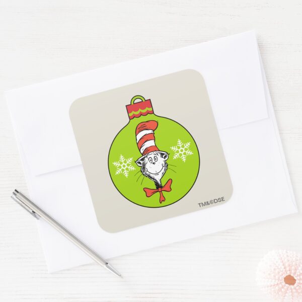 Dr._Seuss___Grinch___Cat_in_the_Hat_Ornament_Square_Sticker_3 Dr. Seuss Grinch Cat In The Hat Ornament Square Sticker