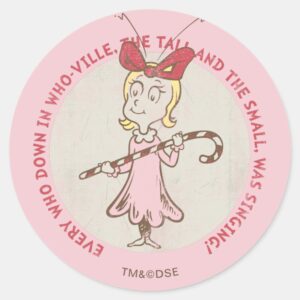 Dr. Seuss Grinch Cindy Lou Who Cute Quot Classic Round Sticker