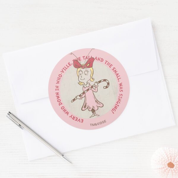 Dr._Seuss___Grinch___Cindy-Lou_Who_-_Cute_Quot_Classic_Round_Sticker_3 Dr. Seuss Grinch Cindy Lou Who Cute Quot Classic Round Sticker