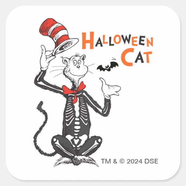 Dr._Seuss___Halloween_Cat_in_the_Hat_Square_Sticker_1 Dr. Seuss Halloween Cat In The Hat Square Sticker
