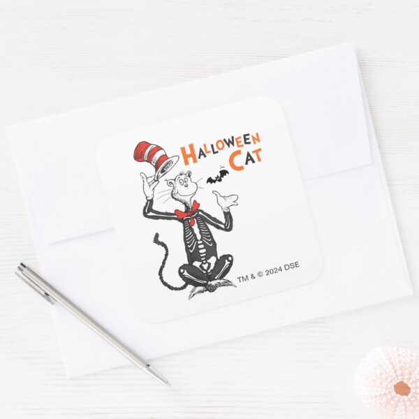 Dr._Seuss___Halloween_Cat_in_the_Hat_Square_Sticker_3 Dr. Seuss Halloween Cat In The Hat Square Sticker