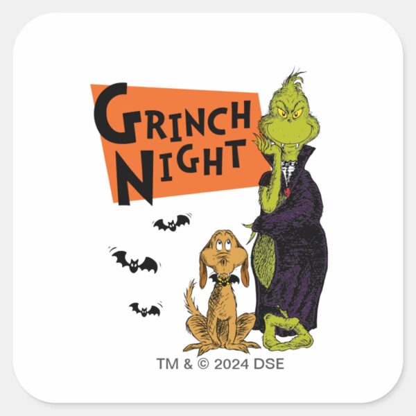 Dr._Seuss___Hallowen_Grinch_Night_Graphic_Square_Sticker_1 Dr. Seuss Hallowen Grinch Night Graphic Square Sticker