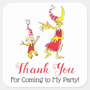Dr. Seuss Happy Birthday To You Thank You Square Sticker