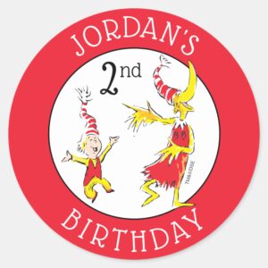 Dr. Seuss Happy Birthday To You Classic Round Sticker