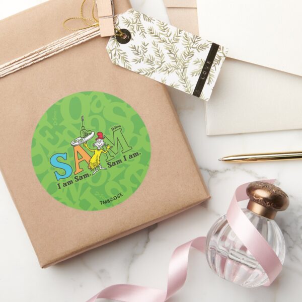 Dr._Seuss___I_Am_Sam._Sam_I_Am._Classic_Round_Sticker_5 Dr. Seuss I Am Sam. Sam I Am. Classic Round Sticker
