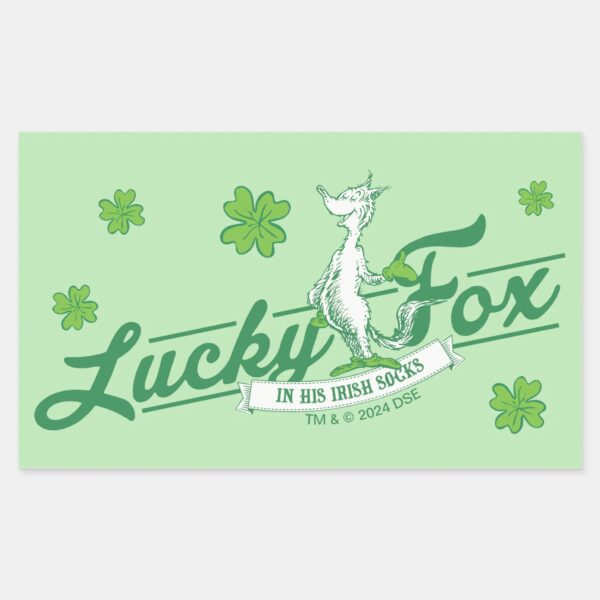 Dr._Seuss___Lucky_Fox_In_His_Irish_Socks_Rectangular_Sticker_1 Dr. Seuss Lucky Fox In His Irish Socks Rectangular Sticker