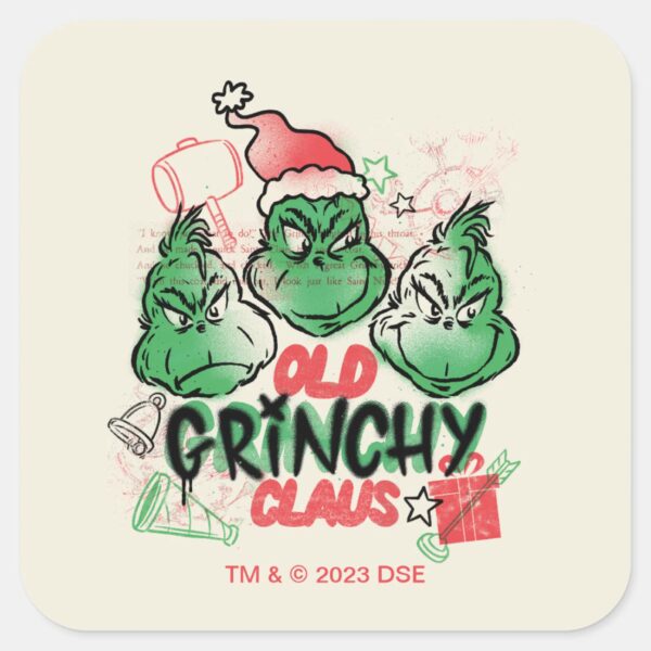 Dr._Seuss___Old_Grinch_Claus_Square_Sticker_1 Dr. Seuss Old Grinch Claus Square Sticker