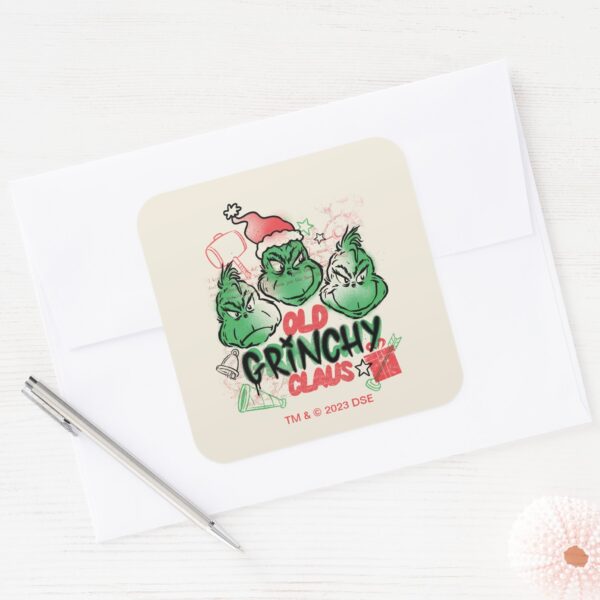 Dr._Seuss___Old_Grinch_Claus_Square_Sticker_3 Dr. Seuss Old Grinch Claus Square Sticker
