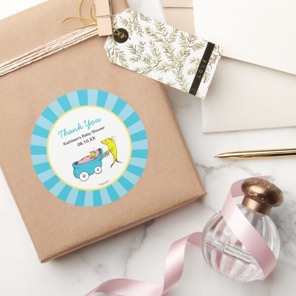 Dr._Seuss___One_Fish_-_Boy_Baby_Shower_Thank_You_Classic_Round_Sticker_5 Dr. Seuss One Fish Boy Baby Shower Thank You Classic Round Sticker