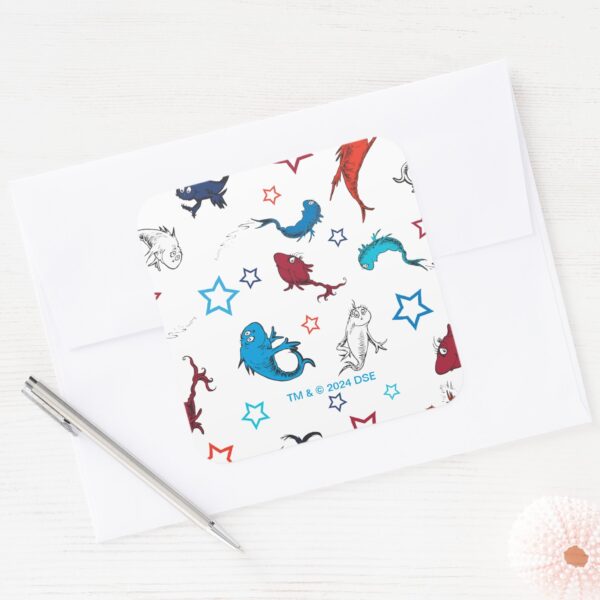 Dr._Seuss___One_Fish_Two_Fish_Star_Pattern_Square_Sticker_3 Dr. Seuss One Fish Two Fish Star Pattern Square Sticker