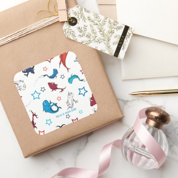 Dr._Seuss___One_Fish_Two_Fish_Star_Pattern_Square_Sticker_5 Dr. Seuss One Fish Two Fish Star Pattern Square Sticker