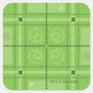 Dr. Seuss St. Patricks Day Plaid Pattern Square Sticker