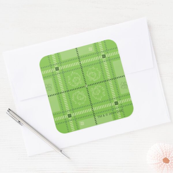 Dr._Seuss___St._Patrick's_Day_Plaid_Pattern_Square_Sticker_3 Dr. Seuss St. Patricks Day Plaid Pattern Square Sticker