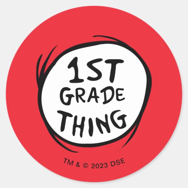 Dr._Seuss___Thing_One_Thing_Two_-_1st_Grade_Thing_Classic_Round_Sticker_1 Dr. Seuss Thing One Thing Two 1st Grade Thing Classic Round Sticker