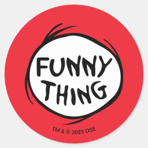 Dr. Seuss Thing One Thing Two Funny Thing Classic Round Sticker