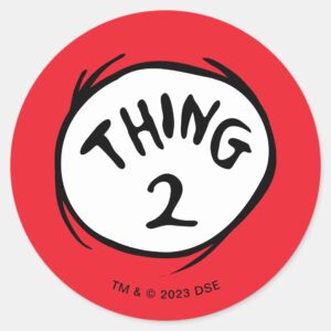 Dr. Seuss Thing One Thing Two Thing Two Classic Round Sticker