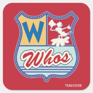 Dr. Seuss Who Ville Whos Crest Square Sticker