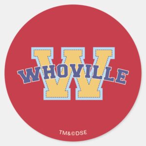 Dr. Seuss Who Ville Athletic Logo Classic Round Sticker
