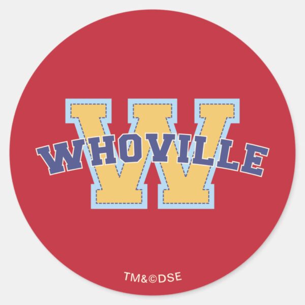 Dr._Seuss___Who-ville_Athletic_Logo_Classic_Round_Sticker_1 Dr. Seuss Who Ville Athletic Logo Classic Round Sticker