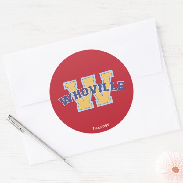 Dr._Seuss___Who-ville_Athletic_Logo_Classic_Round_Sticker_3 Dr. Seuss Who Ville Athletic Logo Classic Round Sticker