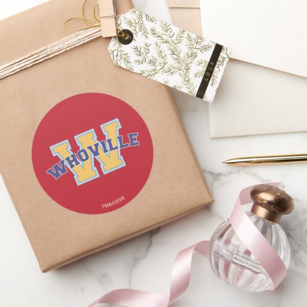 Dr._Seuss___Who-ville_Athletic_Logo_Classic_Round_Sticker_5 Dr. Seuss Who Ville Athletic Logo Classic Round Sticker