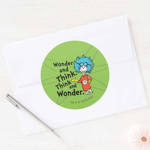 Dr._Seuss___Wonder_and_Think._Think_and_Wonder._Classic_Round_Sticker_3 Dr. Seuss Wonder And Think. Think And Wonder. Classic Round Sticker