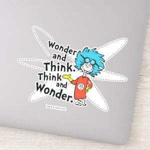 Dr. Seuss Wonder And Think. Think And Wonder. Sticker