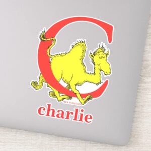Dr. Seusss ABC Letter C White Add Your Name Sticker