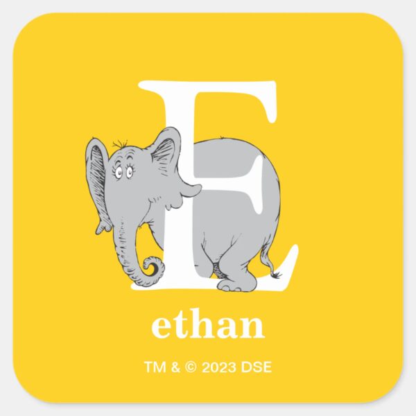 Dr._Seuss's_ABC__Letter_E_-_White___Add_Your_Name_Square_Sticker_1 Dr. Seusss ABC Letter E White Add Your Name Square Sticker