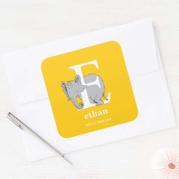 Dr._Seuss's_ABC__Letter_E_-_White___Add_Your_Name_Square_Sticker_3 Dr. Seusss ABC Letter E White Add Your Name Square Sticker