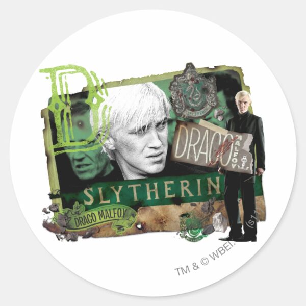 Draco_Malfoy_Collage_1_Classic_Round_Sticker_1 Draco Malfoy Collage 1 Classic Round Sticker