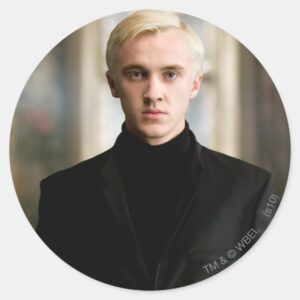 Draco Malfoy Straight On Classic Round Sticker