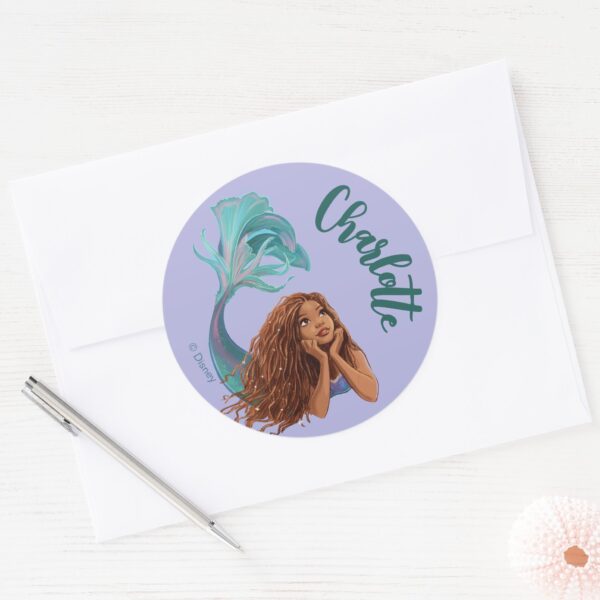 Dreamy_Mermaid_Ariel_Art_Classic_Round_Sticker_3 Dreamy Mermaid Ariel Art Classic Round Sticker