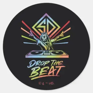 Drop The Beat DJ Scooby Doo Classic Round Sticker