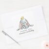 Dumbo Watercolor 1st Birthday Thank You Square Sticker