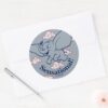 Dumbo Cartoon Dumbo Flying With Feather Classic Round Sticker