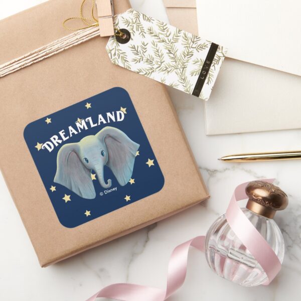 Dumbo___Cute_Large_Ears_Painted_Art_Square_Sticker_5 Dumbo Cute Large Ears Painted Art Square Sticker