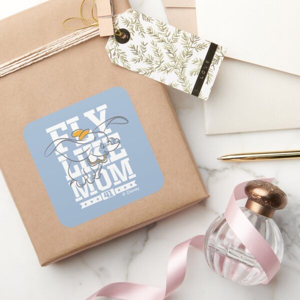 Dumbo___Fly_Like_Mom_Square_Sticker_5 Dumbo Fly Like Mom Square Sticker