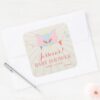 Dumbo___Girl_Baby_Shower_Square_Sticker_3 Dumbo Girl Baby Shower Square Sticker