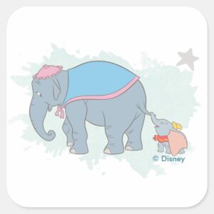 Dumbo___Happy_Mother's_Day_Square_Sticker_1 Dumbo Happy Mothers Day Square Sticker