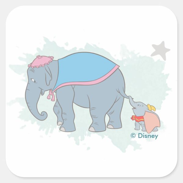 Dumbo___Happy_Mother's_Day_Square_Sticker_1 Dumbo Happy Mothers Day Square Sticker